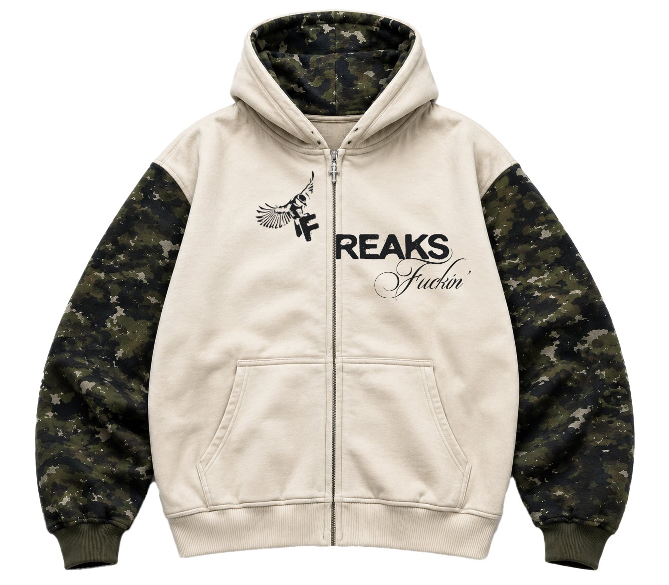 camo zip hoodie